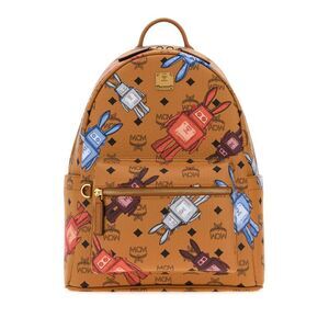 Mcm Women Printed Canvas Stark Backpack
